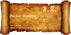 Major Renátó névjegykártya